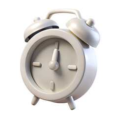 Obraz premium White alarm clock 3d render isolated on transparent background