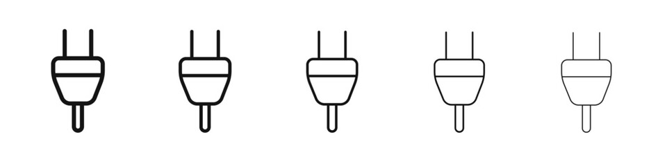 plug icon vector outline set illustration sign
