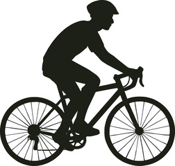 silhouette running bicycle rider