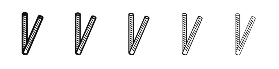 Pretzel sticks icon vector outline set illustration sign