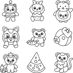 Fototapeta premium Set of funny animals