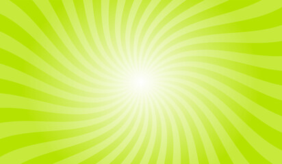 Fototapeta premium Abstract inchworm green background with rays retro starburst. Spiral radial striped backdrop design. Sunbeam swirl light retro design. Vintage sunrays swirl sun beam pattern.