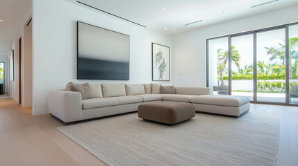 Modern Living Room Interior Design with Bright Natural Light and Minimalist Style Elements