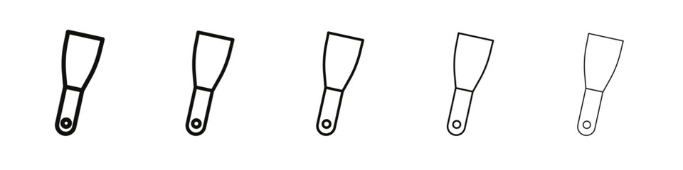 Putty knife icon vector outline set illustration sign
