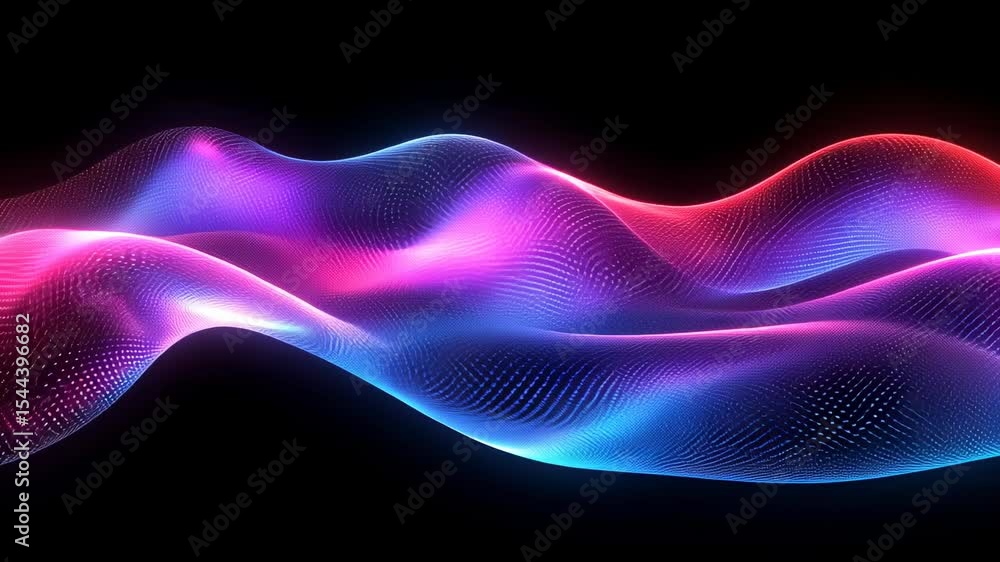 Poster abstract digital wave design with glowing points