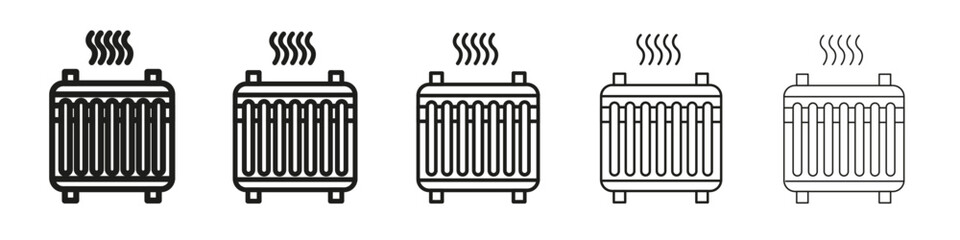 Radiator icon vector outline set illustration sign