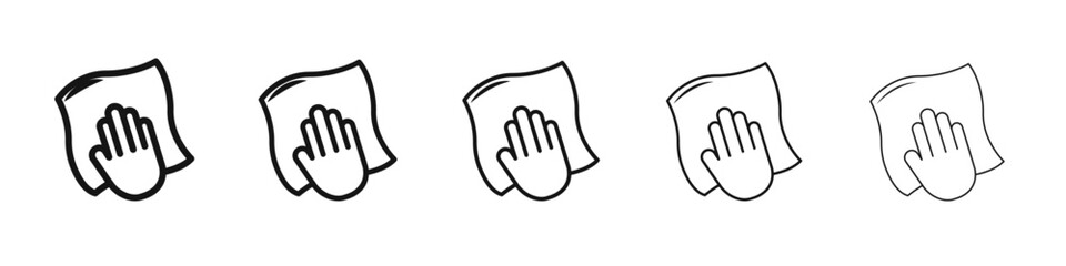 Rag icon vector outline set illustration sign