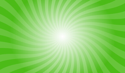 Fototapeta premium Abstract kelly green background with rays retro starburst. Spiral radial striped backdrop design. Sunbeam swirl light retro design. Vintage sunrays swirl sun beam pattern.