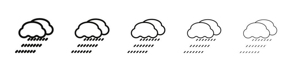 Rainy icon vector outline set illustration sign