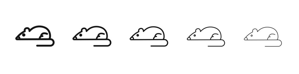 Rat icon vector outline set illustration sign