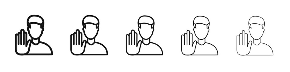 Rejection icon vector outline set illustration sign