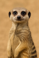 Fototapeta premium Standing Tall: A Watchful Meerkat