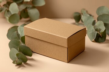 Kraft Box Mockup Eco Packaging Beige