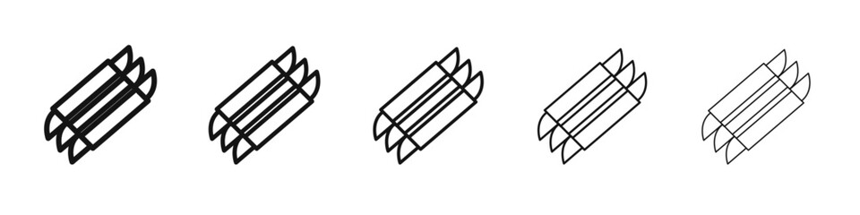 Riccioli pasta icon vector outline set illustration sign