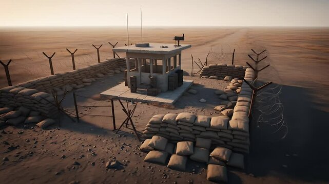 Deserted military outpost in the desert