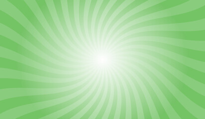 Fototapeta premium Abstract mantis green background with rays retro starburst. Spiral radial striped backdrop design. Sunbeam swirl light retro design. Vintage sunrays swirl sun beam pattern.