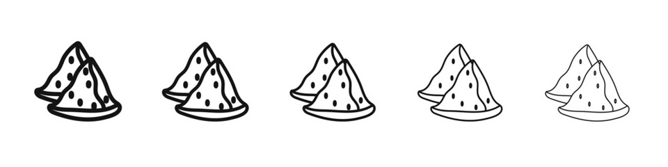 samosa icon vector outline set illustration sign