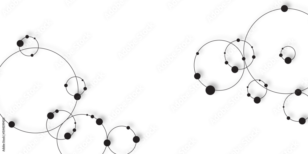 Poster modern white and black abstract background with shadow circle shape black vector abstract graphic de