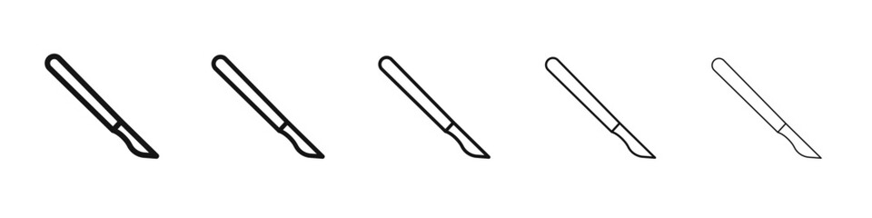Scalpel icon vector outline set illustration sign