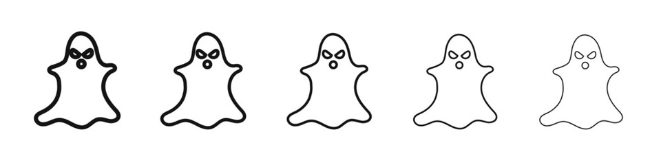 scary Ghost icon vector outline set illustration sign
