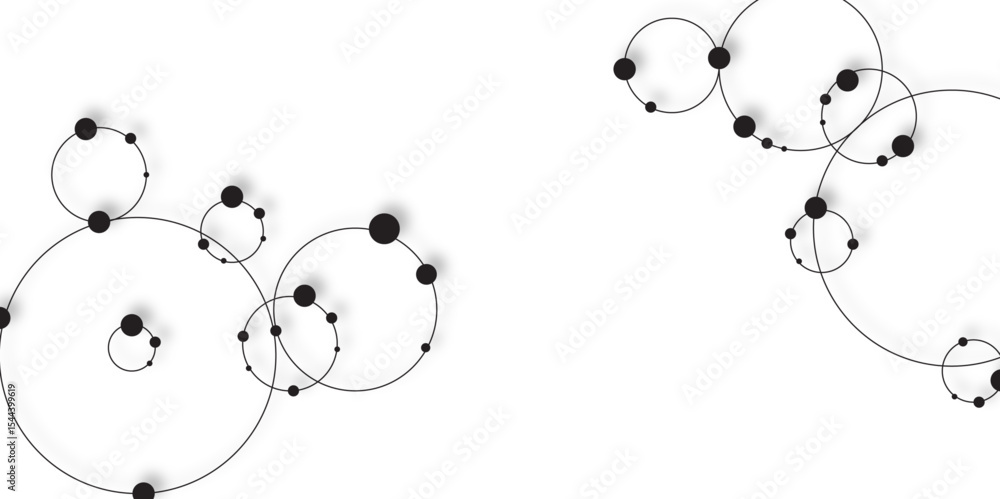 Poster modern white and black abstract background with shadow circle shape black vector abstract graphic de