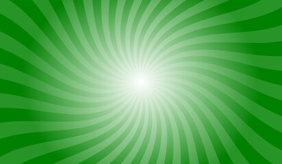 Obraz premium Abstract green background with rays retro starburst. Spiral radial striped backdrop design. Sunbeam swirl light retro design. Vintage sunrays swirl sun beam pattern.
