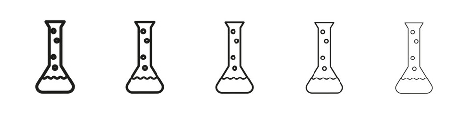 Science icon vector outline set illustration sign