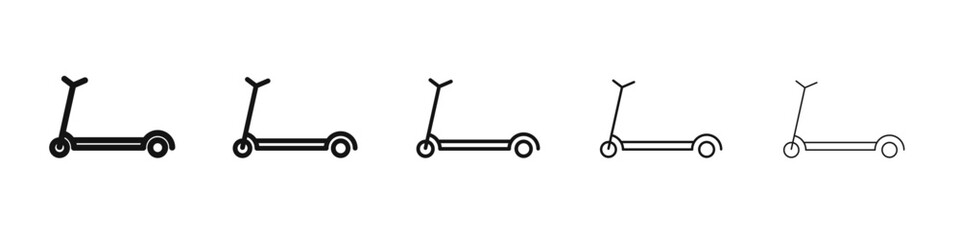 Scooter icon vector outline set illustration sign