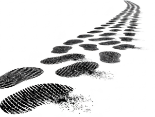 Abstract path of footprints