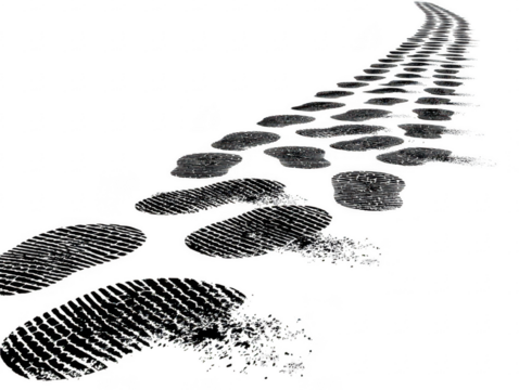 Abstract path of footprints