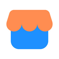 Flat Icon store for online shopping digital marketing payment methods and delivery services