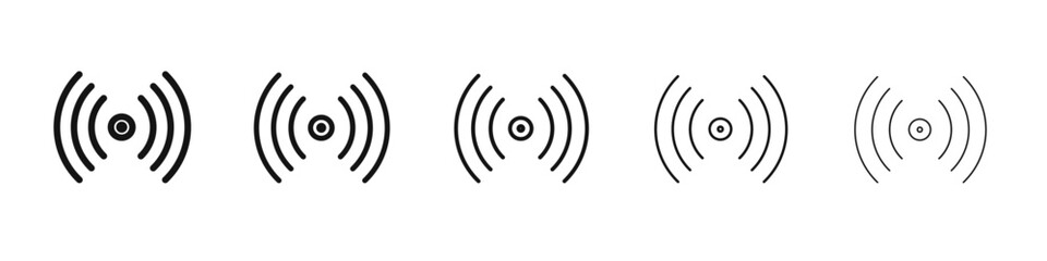 Sensor icon vector outline set illustration sign