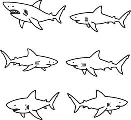 Fototapeta premium Vector set of fish