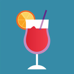 cocktail with ice and lemon