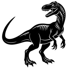 Obraz premium dinosaur silhouette on white background