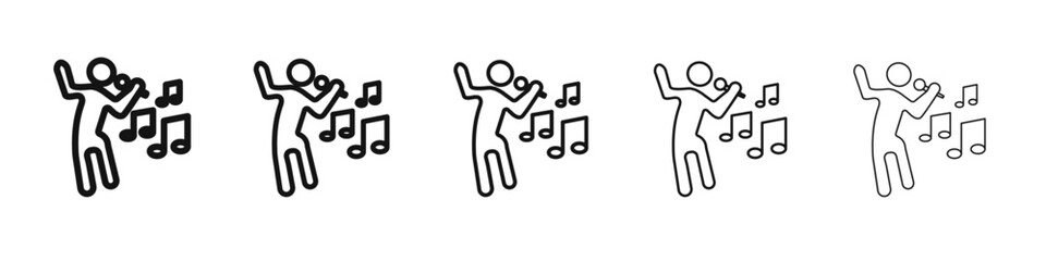Sing icon vector outline set illustration sign