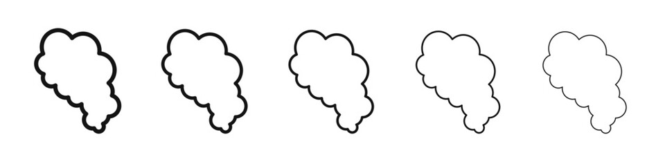 Smoke icon vector outline set illustration sign