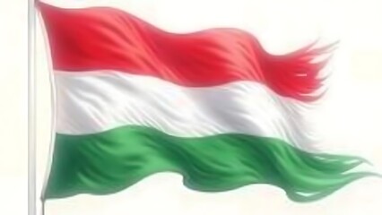 Obraz premium Hungarian Flag Waving Proudly