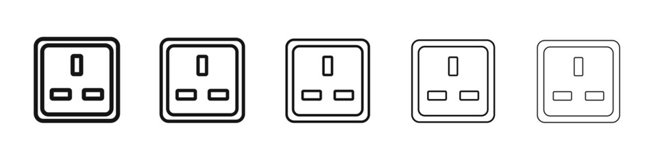 Socket icon vector outline set illustration sign