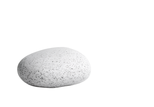  A photorealistic, detailed, and clean white background image of a smooth rock. The texture is very realistic and has minimal contrast or shadows 