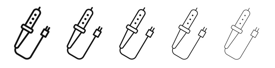 Soldering iron icon vector outline set illustration sign