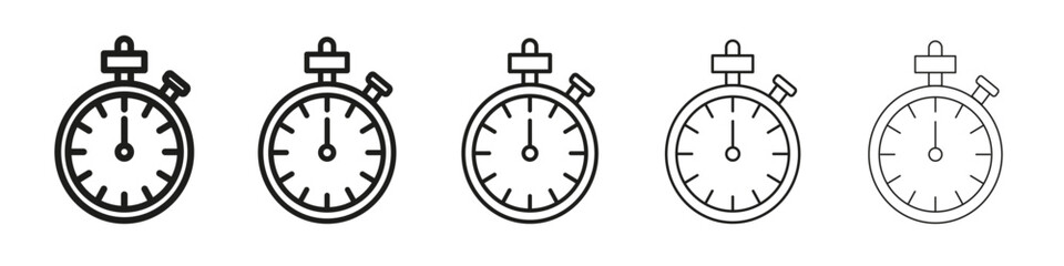 Stop watch icon vector outline set illustration sign