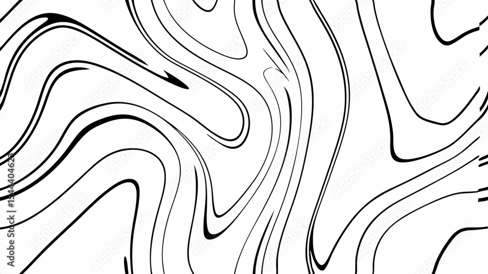 Poster abstract black and white flowing lines creating a dynamic and mesmerizing visual pattern design elem
