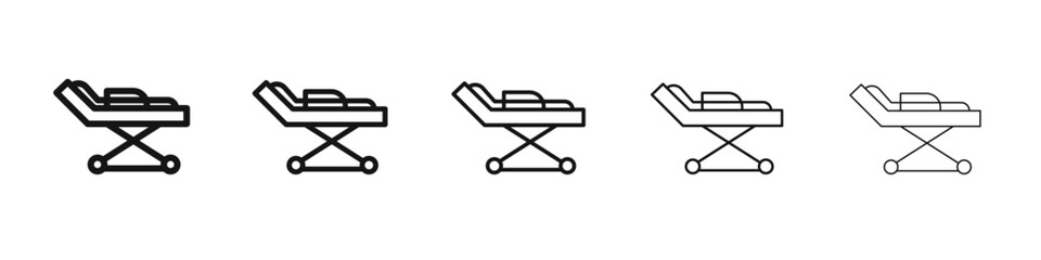 Stretcher icon vector outline set illustration sign