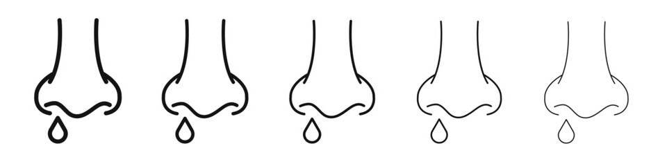 Stuffy nose icon vector outline set illustration sign