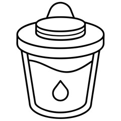 Sterile Sample Bottle Line Art Vector