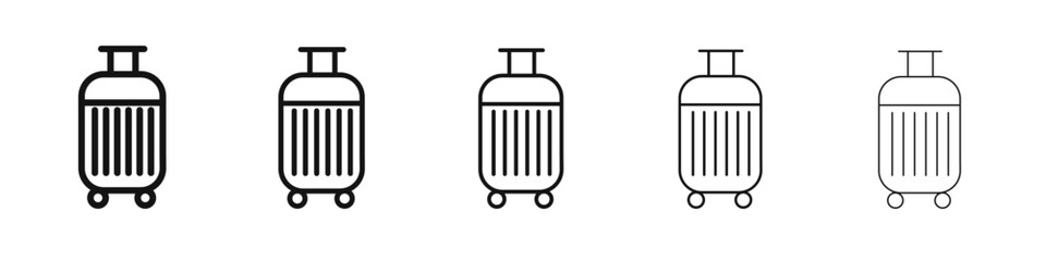 Suitcase icon vector outline set illustration sign