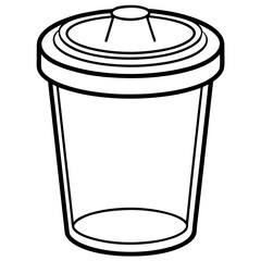 Sterile Sample Bottle Line Art Vector