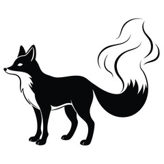 Majestic red fox profile vector illustration