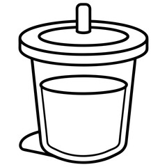 Sterile Sample Bottle Line Art Vector